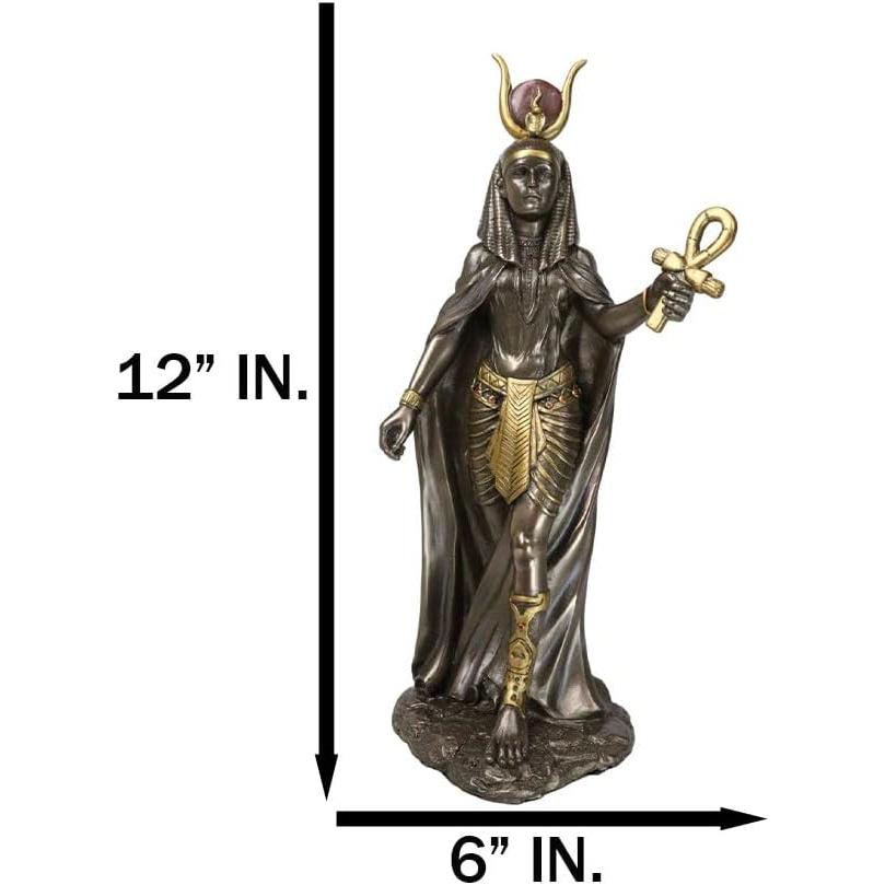 高さ約29cm古代エジプト神アンクを持ったハトホル女神彫像母性 高さ約29cm古代エジプト神アンクを持ったハトホル女神彫像母性