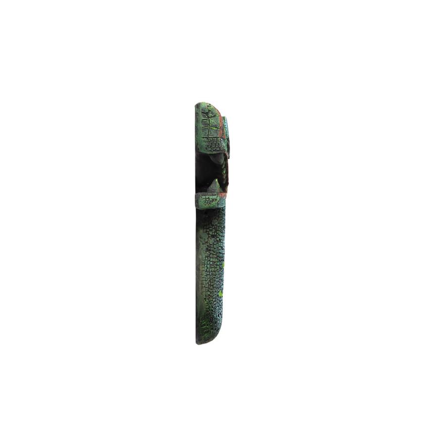 古代アステカの双頭の蛇の壁彫刻壁飾りターコイズ色モザイクヘビ 古代アステカの双頭の蛇の壁彫刻壁飾りターコイズ色モザイクヘビ