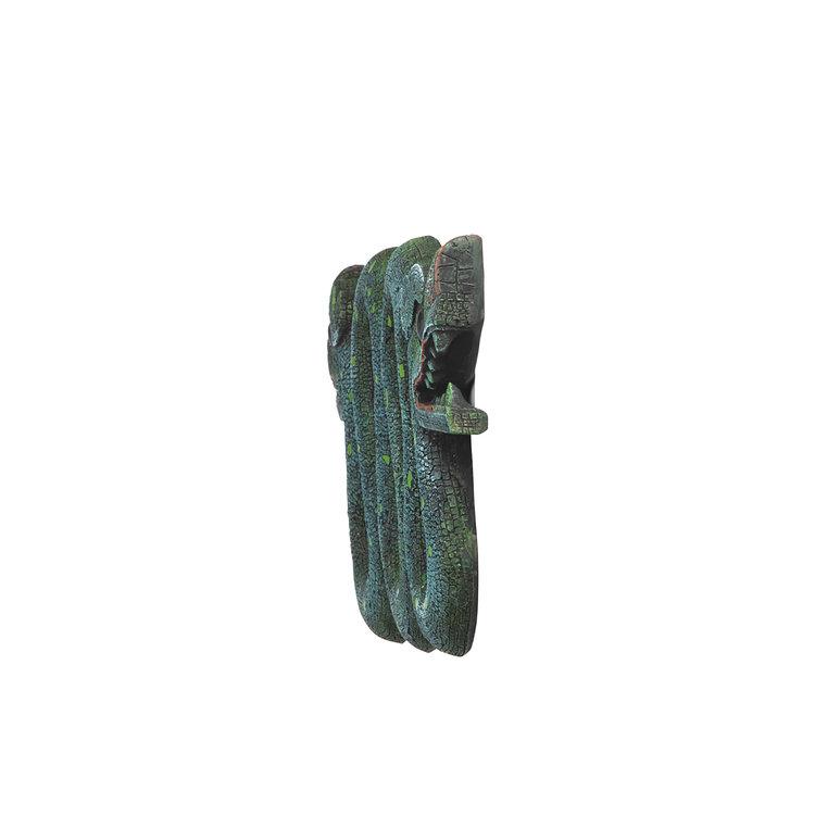 古代アステカの双頭の蛇の壁彫刻壁飾りターコイズ色モザイクヘビ 古代アステカの双頭の蛇の壁彫刻壁飾りターコイズ色モザイクヘビ