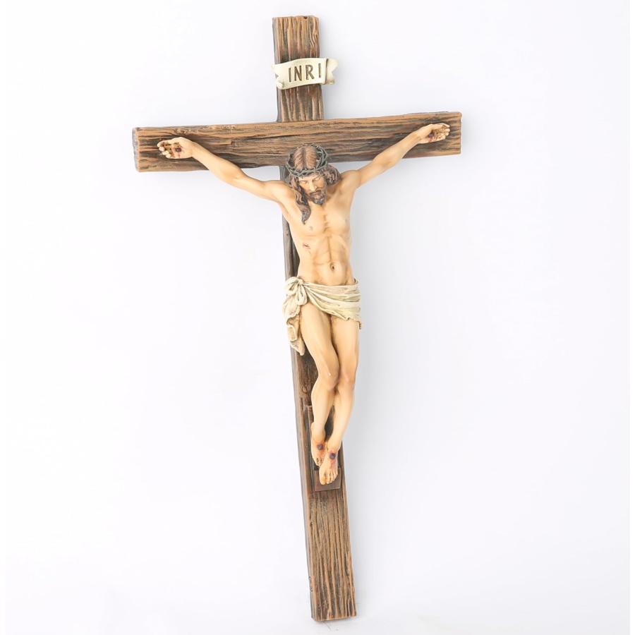 カトリック教会十字架の壁彫刻イエス・キリスト室内装飾品高さ52.8cm