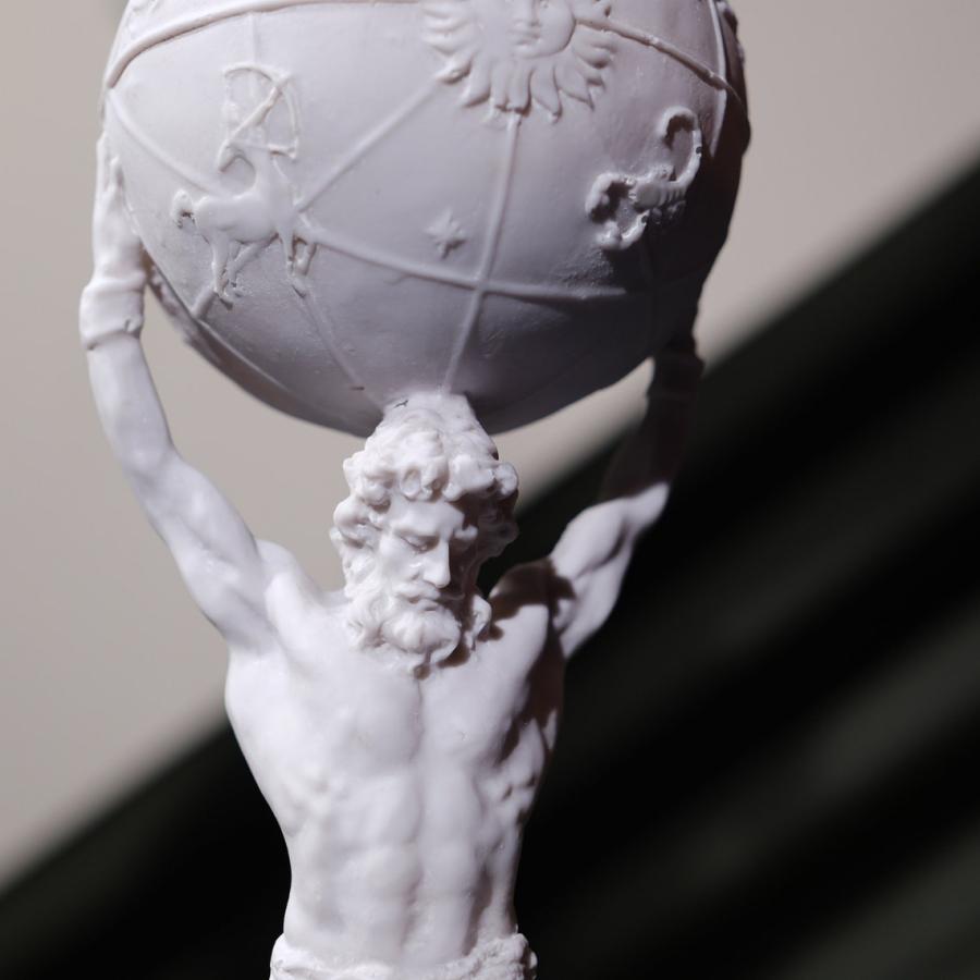 セール！即日納品！アトラス古代ギリシャの天と天文の神大理石風彫像