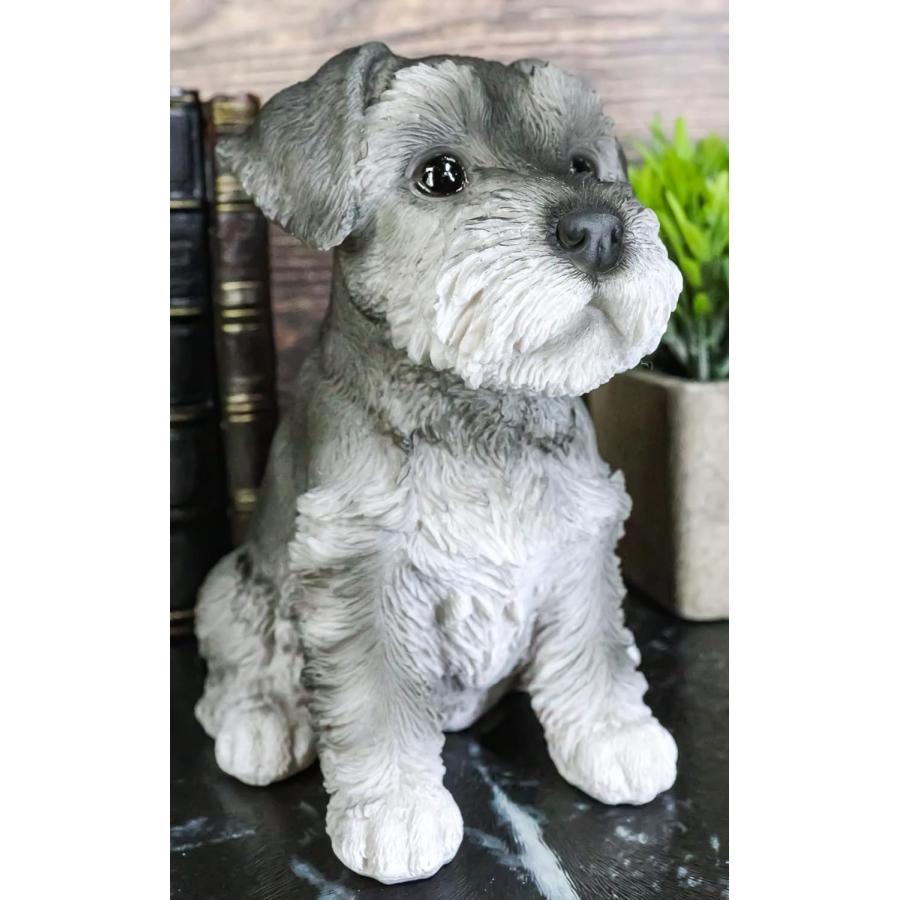 リアルなミニチュアシュナウザー子犬の彫像高さ15.9cm動物犬 リアルなミニチュアシュナウザー子犬の彫像高さ15.9cm動物犬