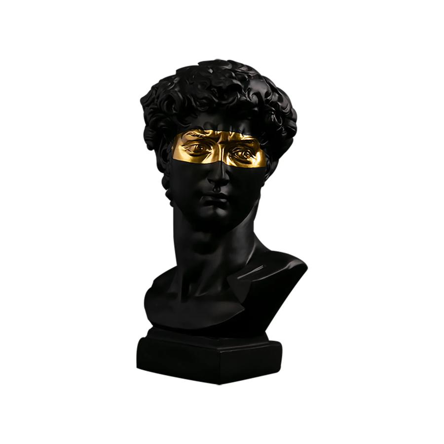ミケランジェロ作ダビデ胸像ブラック色現代抽象芸術バスト彫刻アート