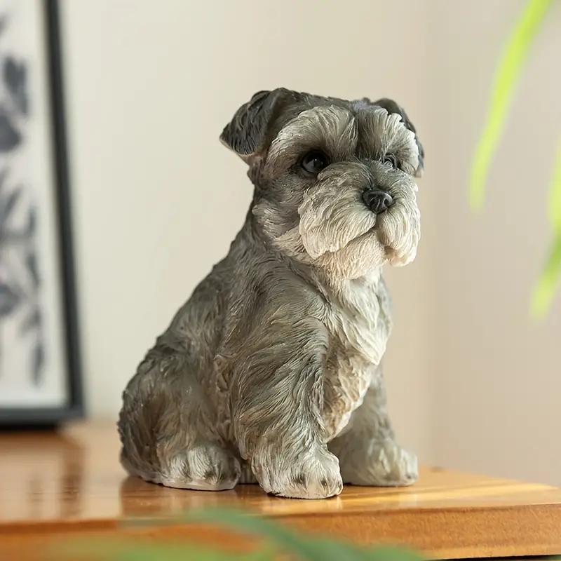 ミニチュア・シュナウザーの子犬彫像 オーナメント置物装飾 ホームデコ