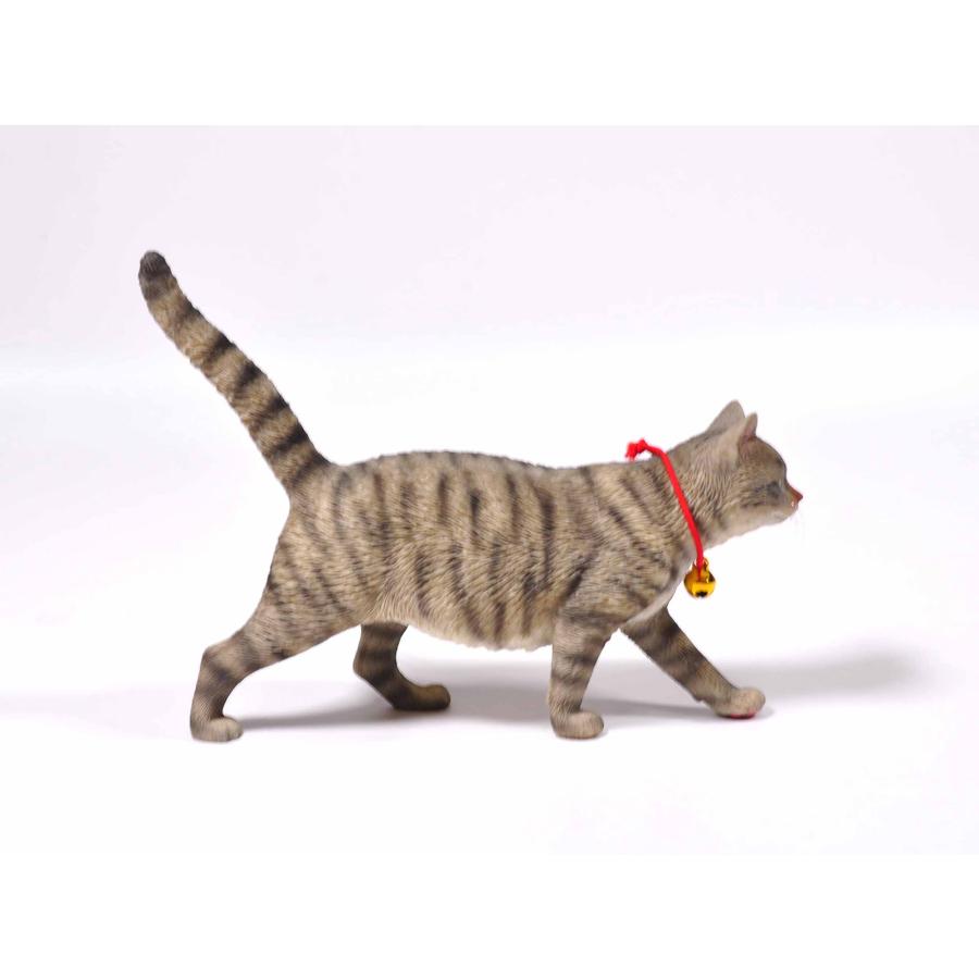 1/6サイズ 歩き回るサバトラ柄のリアル猫フィギュア動物彫像置物 ネコ好きプレゼント輸入品JXK-196A |  | 03