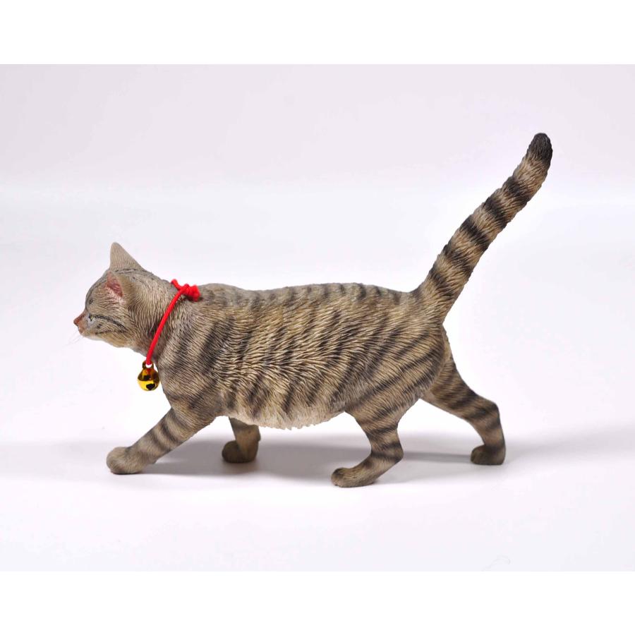 1/6サイズ 歩き回るサバトラ柄のリアル猫フィギュア動物彫像置物 ネコ好きプレゼント輸入品JXK-196A |  | 05