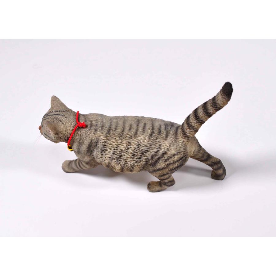 1/6サイズ 歩き回るサバトラ柄のリアル猫フィギュア動物彫像置物 ネコ好きプレゼント輸入品JXK-196A |  | 06