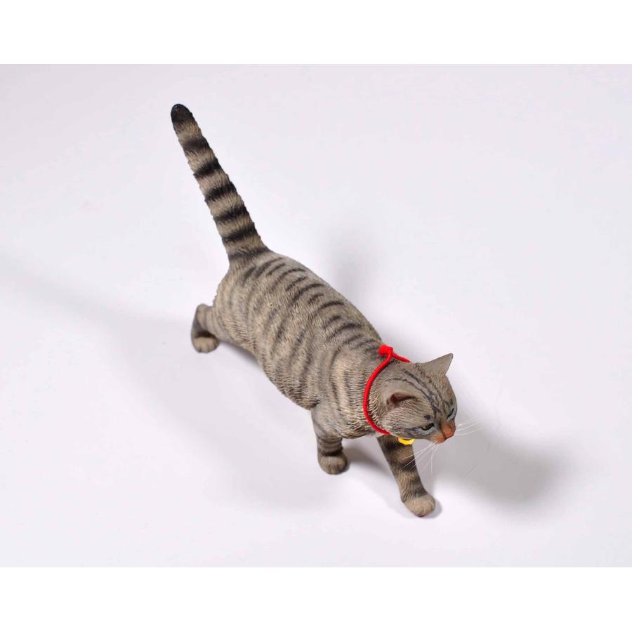 1/6サイズ 歩き回るサバトラ柄のリアル猫フィギュア動物彫像置物 ネコ好きプレゼント輸入品JXK-196A |  | 07