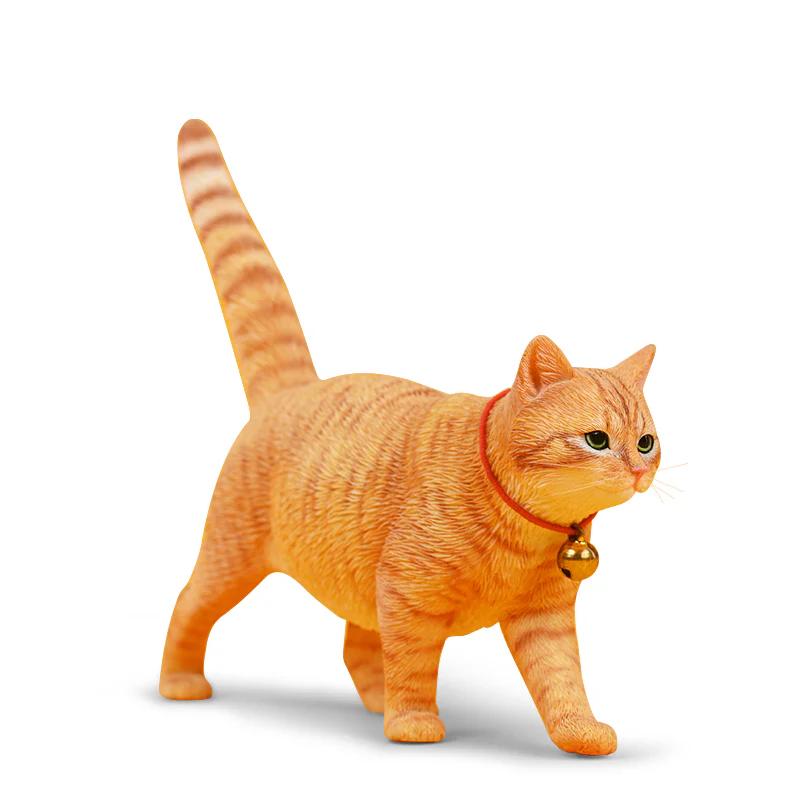 1/6サイズ 歩き回る茶トラ柄の猫 リアルチャトラネコフィギュア動物