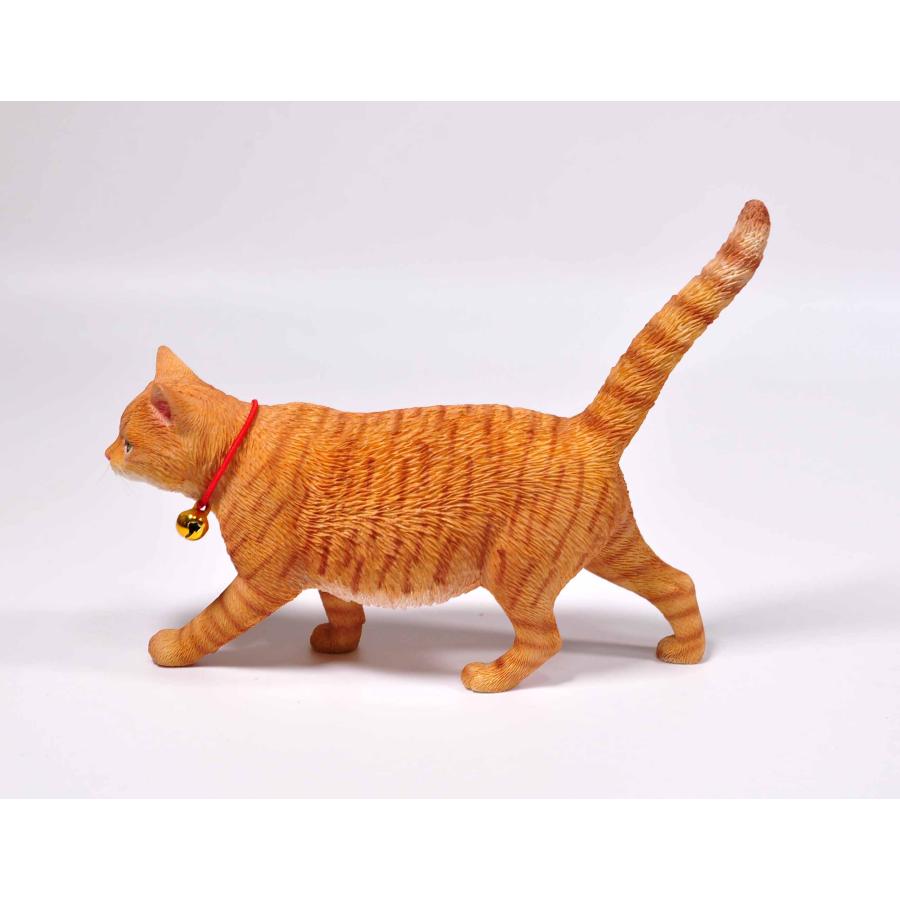 1/6サイズ 歩き回る茶トラ柄の猫 リアルチャトラネコフィギュア動物