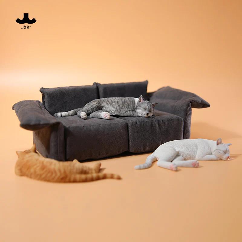 1/6 サイズ ソファーの上で眠る白猫 リアルフィギュア 猫動物置物 動物彫像 ネコ好きプレゼント輸入品JXK-142B |  | 06