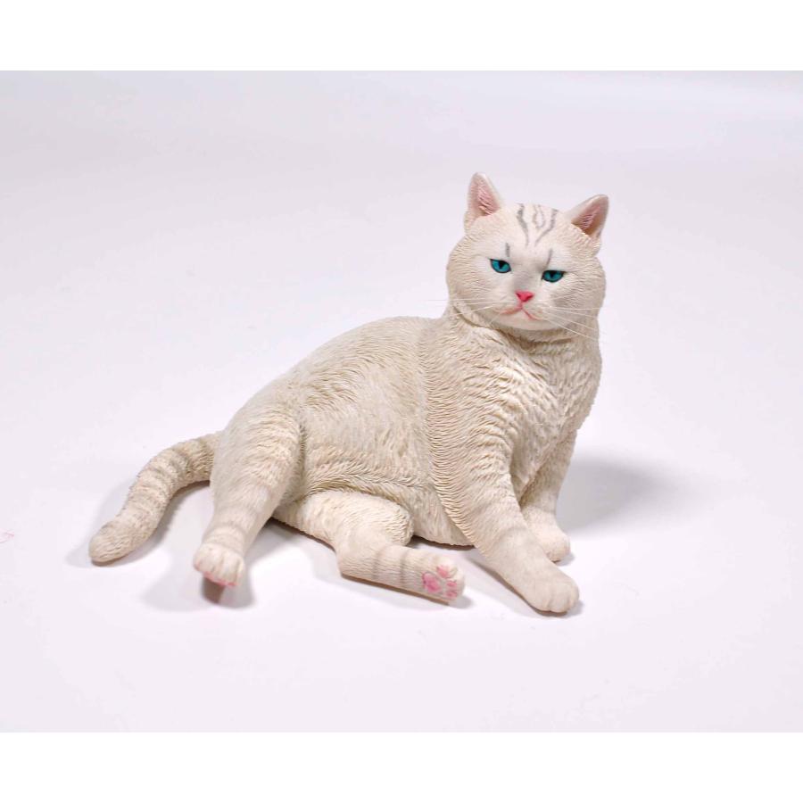 1/6サイズ 宮の白猫 リアルフィギュア ネコ動物彫像置物 猫好き