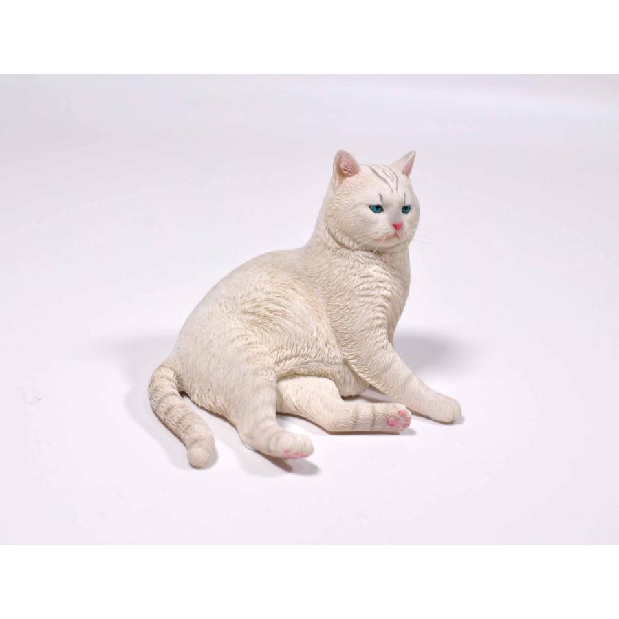1/6サイズ 宮の白猫 リアルフィギュア ネコ動物彫像置物 猫好き