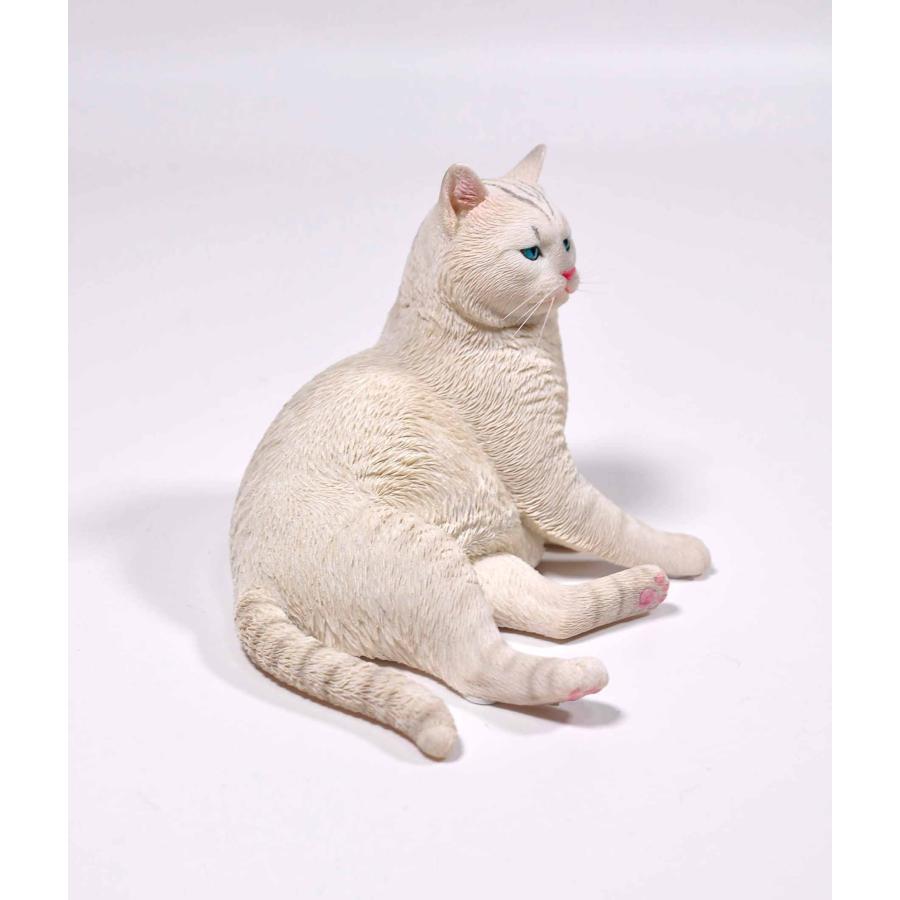 1/6サイズ 宮の白猫 リアルフィギュア ネコ動物彫像置物 猫好き