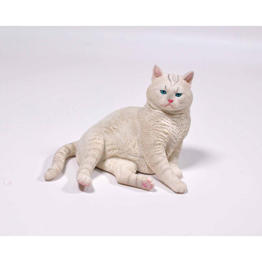 1/6サイズ 宮の白猫 リアルフィギュア ネコ動物彫像置物 猫好き