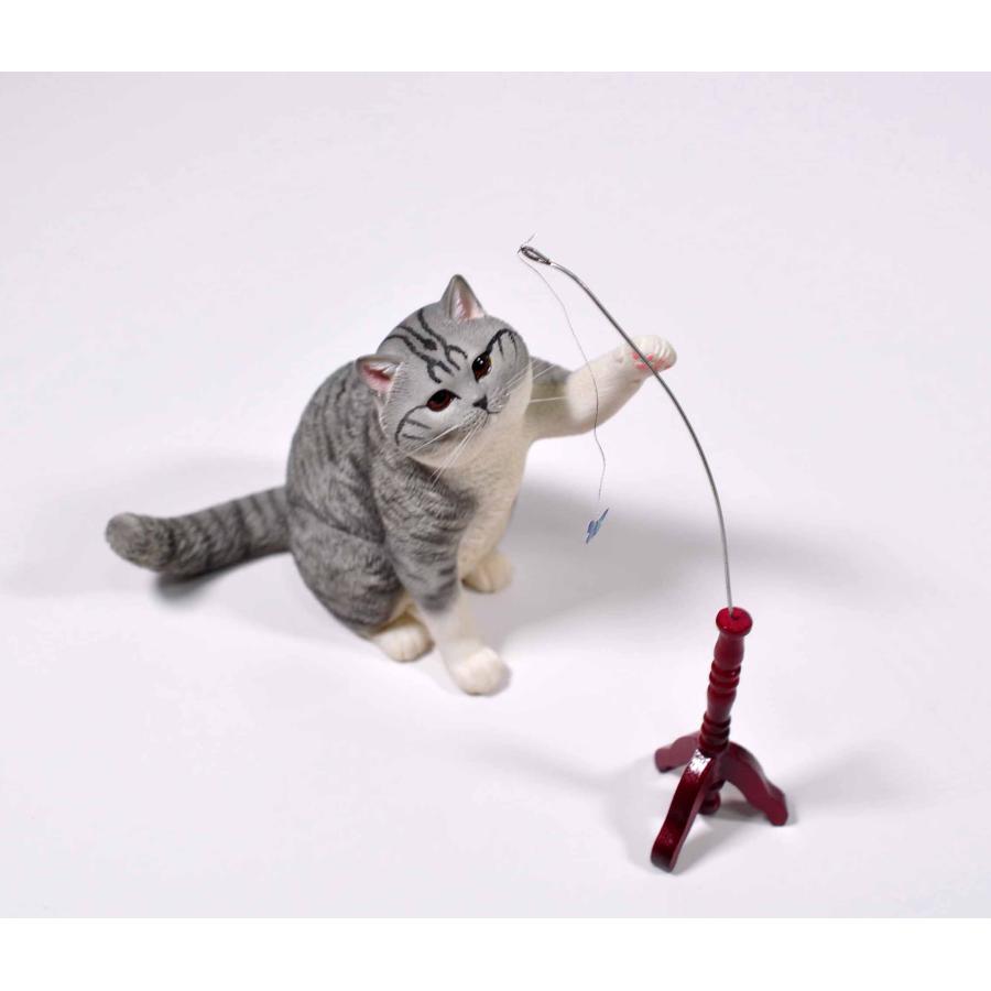1/6サイズ蝶のネコじゃらしと遊ぶサバトラ猫ブリティッシュショートヘアーリアルフィギュアネコ動物彫像置物猫好き輸入品JXK-127D |  | 07