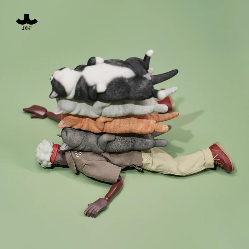 1/6サイズ クッションの上で、ヘソ天で眠る、サバトラ猫 リアルフィギュア ネコ動物彫像置物 ネコ好きプレゼント輸入品JXK-170B |  | 08