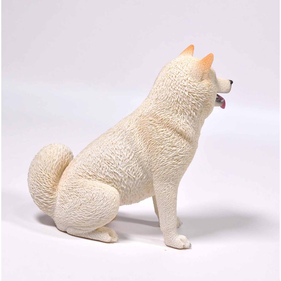 1/6サイズ 笑う柴犬 微笑みイヌ 白柴リアルフィギュア動物彫像置物