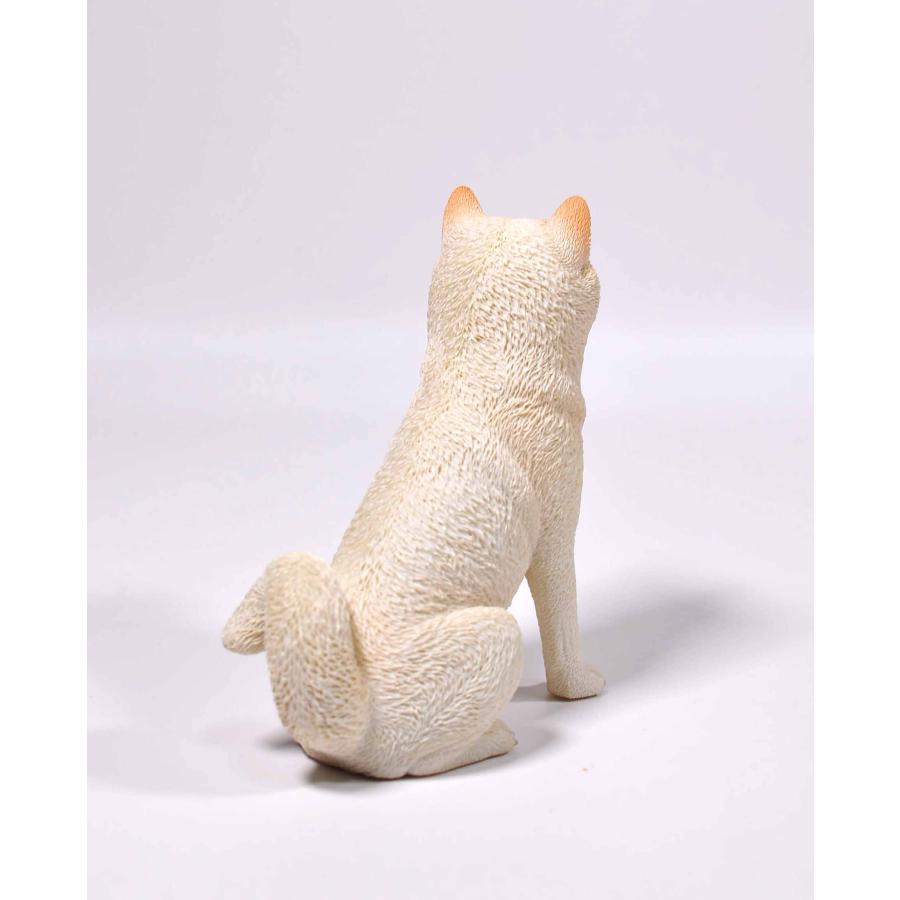 1/6サイズ 笑う柴犬 微笑みイヌ 白柴リアルフィギュア動物彫像置物
