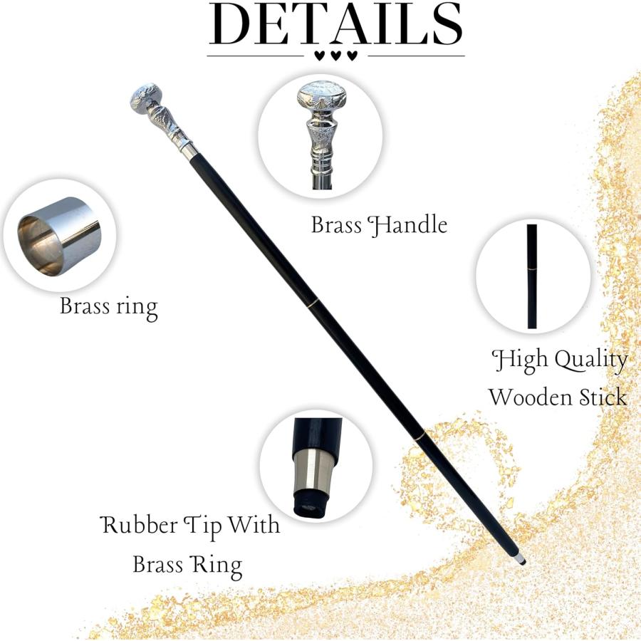 セール！約94cm舞踏会用 真鍮製ウォーキングスティック杖アンティーク