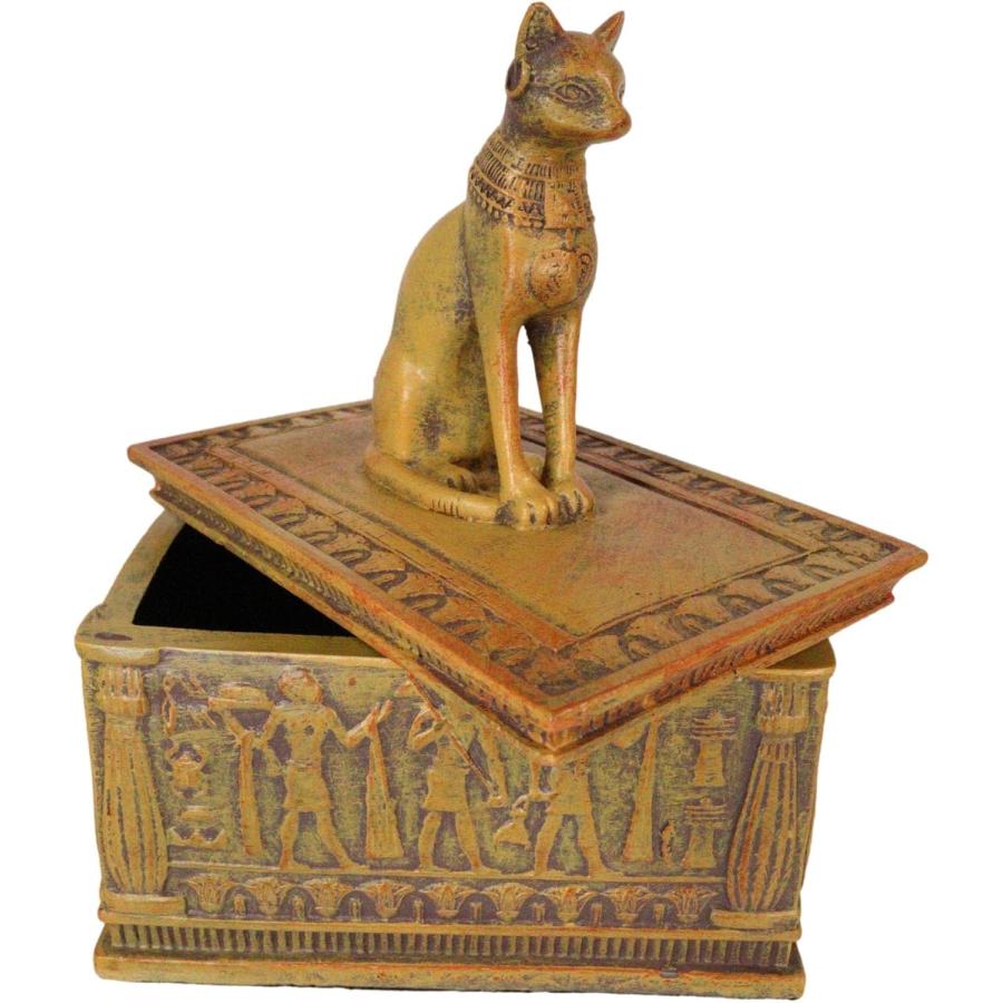 古代エジプト猫女神バステト 象形文字の神々の模様付き 砂漠の砂岩