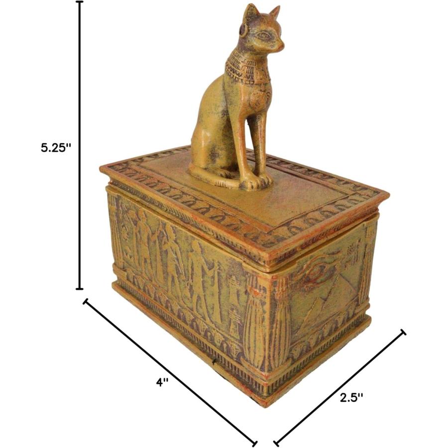 古代エジプト猫女神バステト 象形文字の神々の模様付き 砂漠の砂岩