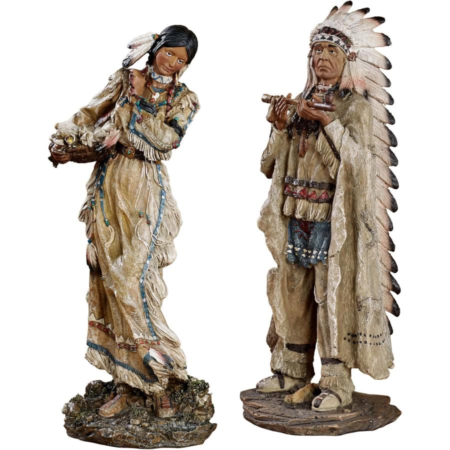 壮大かつ伝統的な アメリカインディアンの部族の酋長、女性フィギュア