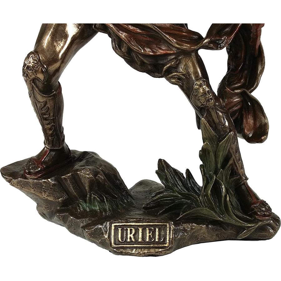 クロスボウを持った、大天使聖ウリエル彫像 ブロンズ風彫刻 エンジェル