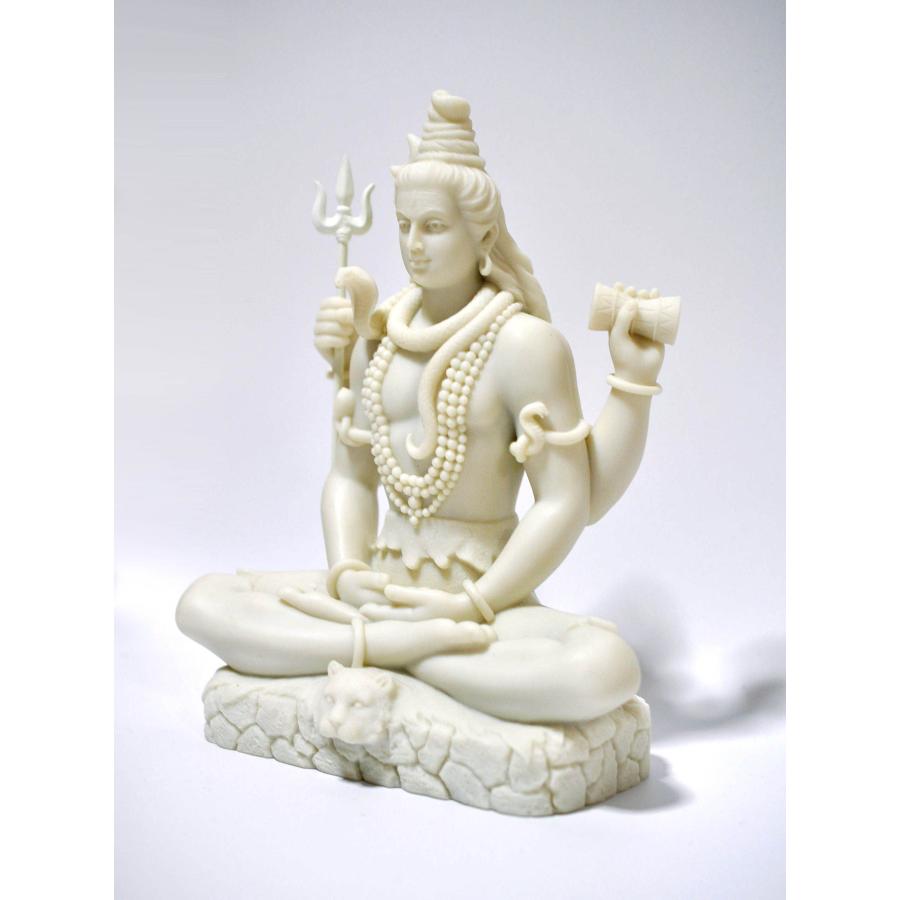 セール！即納！蓮のポーズで瞑想する、シヴァ神彫像 - 悪、無知、死を