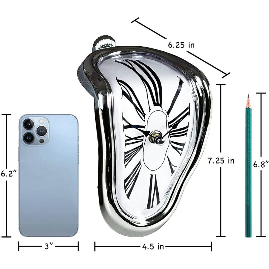 サルバドール・ダリ 溶ける時計、ホームインテリア装飾 棚の為の溶けた時計シルバー壁彫刻玄関新築贈り物輸入品 |  | 09