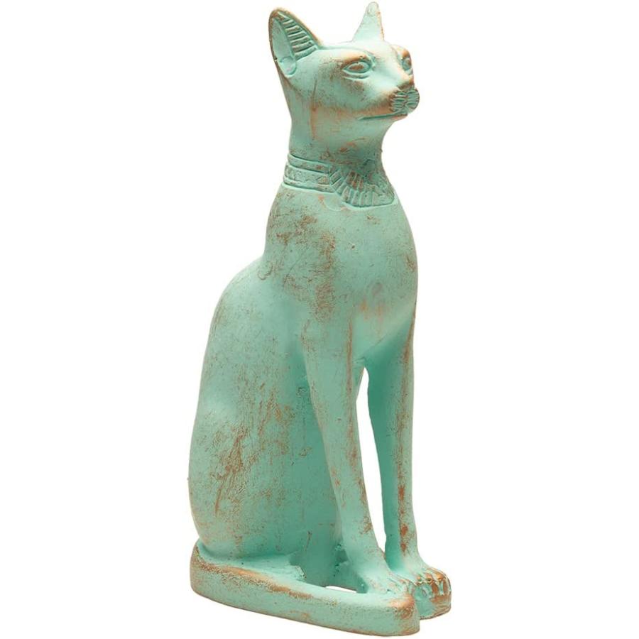 パティナ 緑青色- バステト猫像-エジプト製 高さ 約12.7cm パティナ 緑青色- バステト猫像-エジプト製 高さ 約12.7cm