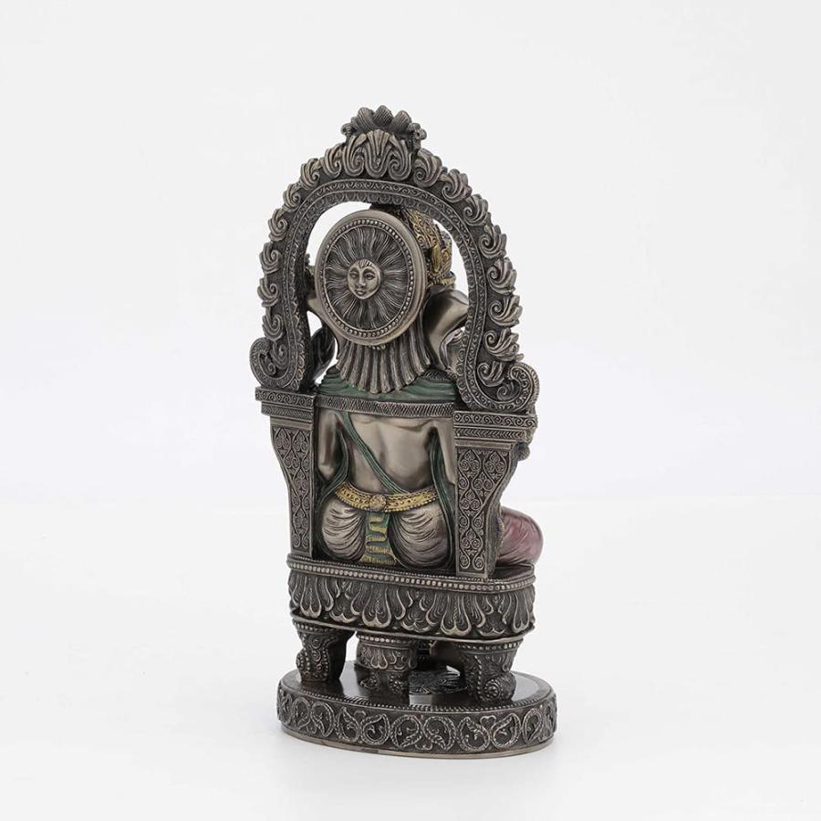 ヒンズー教 王座に座る、ガネーシャ神 夢をかなえるゾウ彫像 幸運