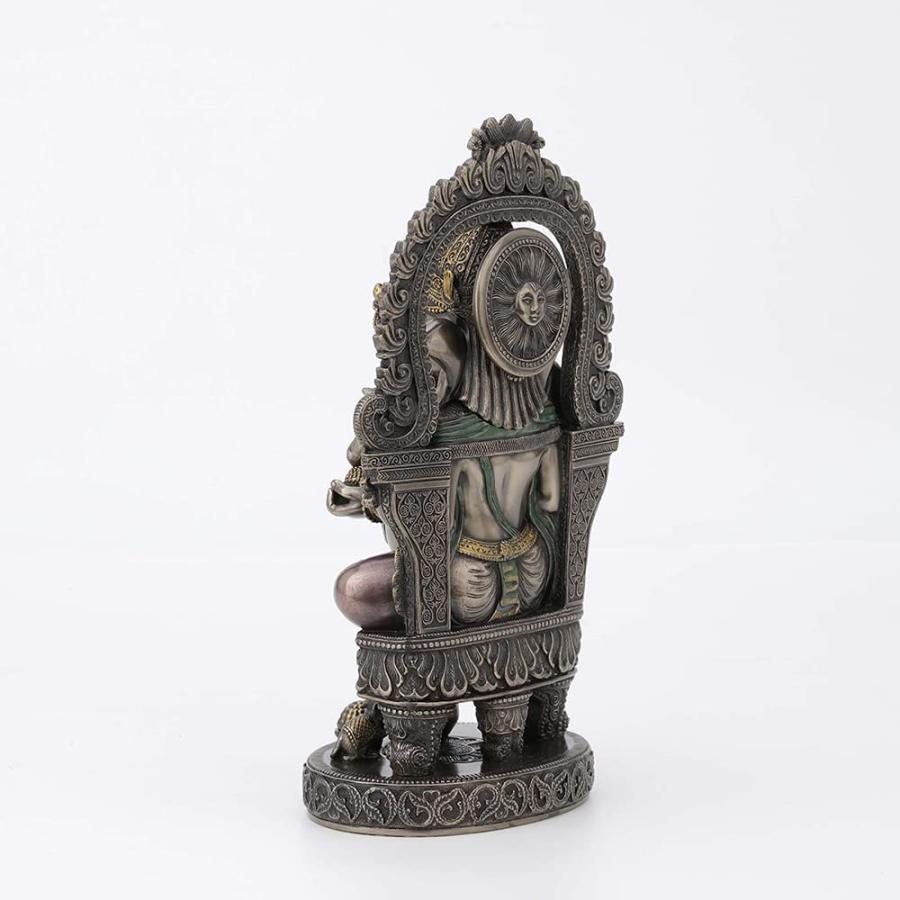ヒンズー教 王座に座る、ガネーシャ神 夢をかなえるゾウ彫像 幸運