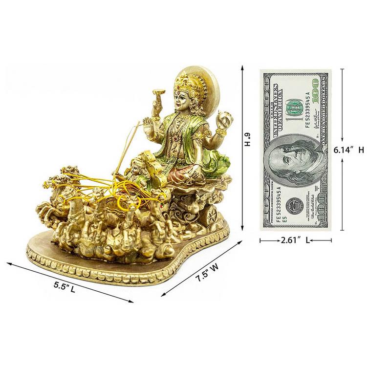 ヒンズー教の神 スーリヤ彫像 - インド ホーム マンディール ディワリ