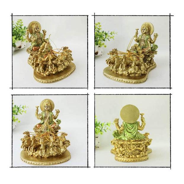 ヒンズー教の神 スーリヤ彫像 - インド ホーム マンディール ディワリ装飾 瞑想 ヨガルーム祭壇装飾（輸入品_4