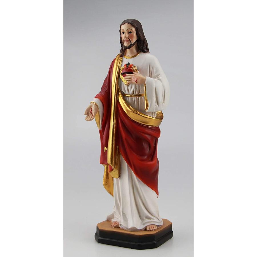 主イエス・キリストの聖心 高さ約20ｃｍ 聖なる彫像 カトリック教会 宗教ギフト装飾フィギュア彫刻置物（輸入品