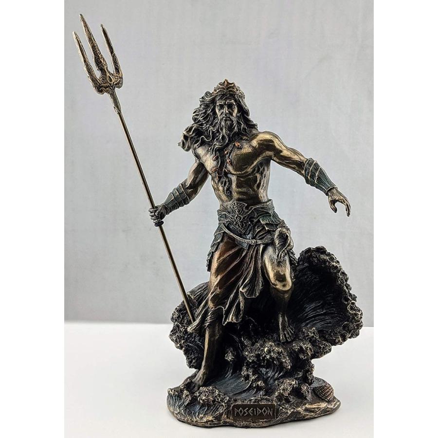 セール！即納！砕ける波の上に立つ古代ギリシャの神 ポセイドン彫像