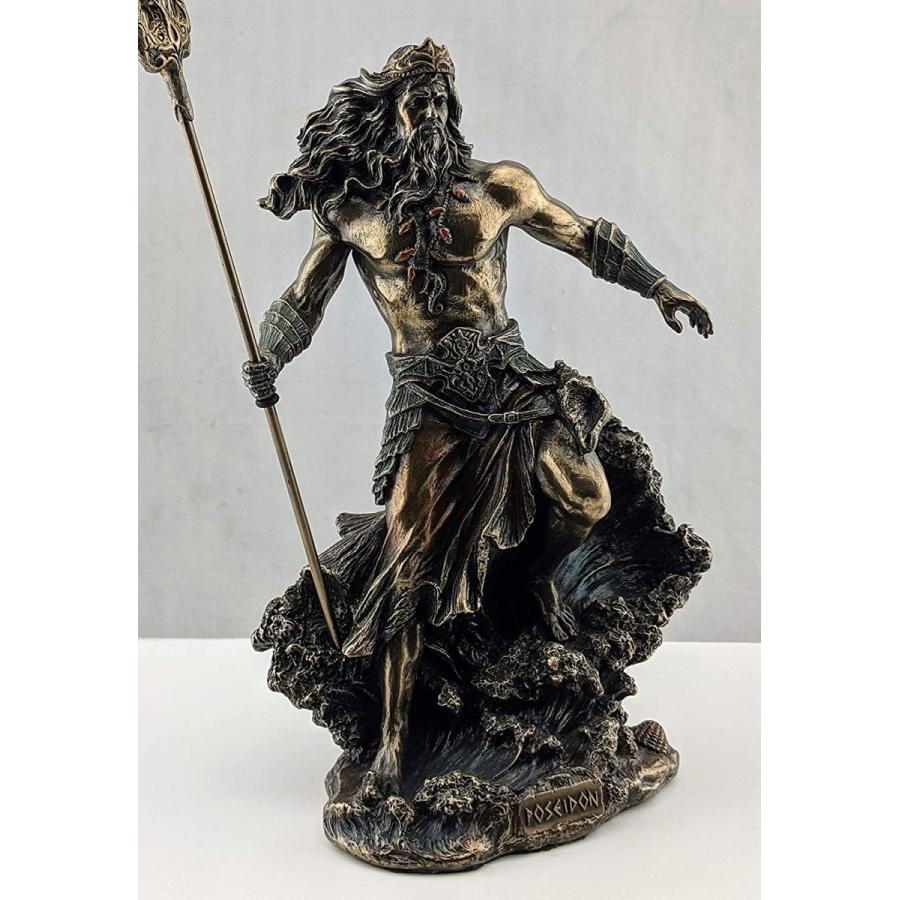 セール！即納！砕ける波の上に立つ古代ギリシャの神 ポセイドン彫像