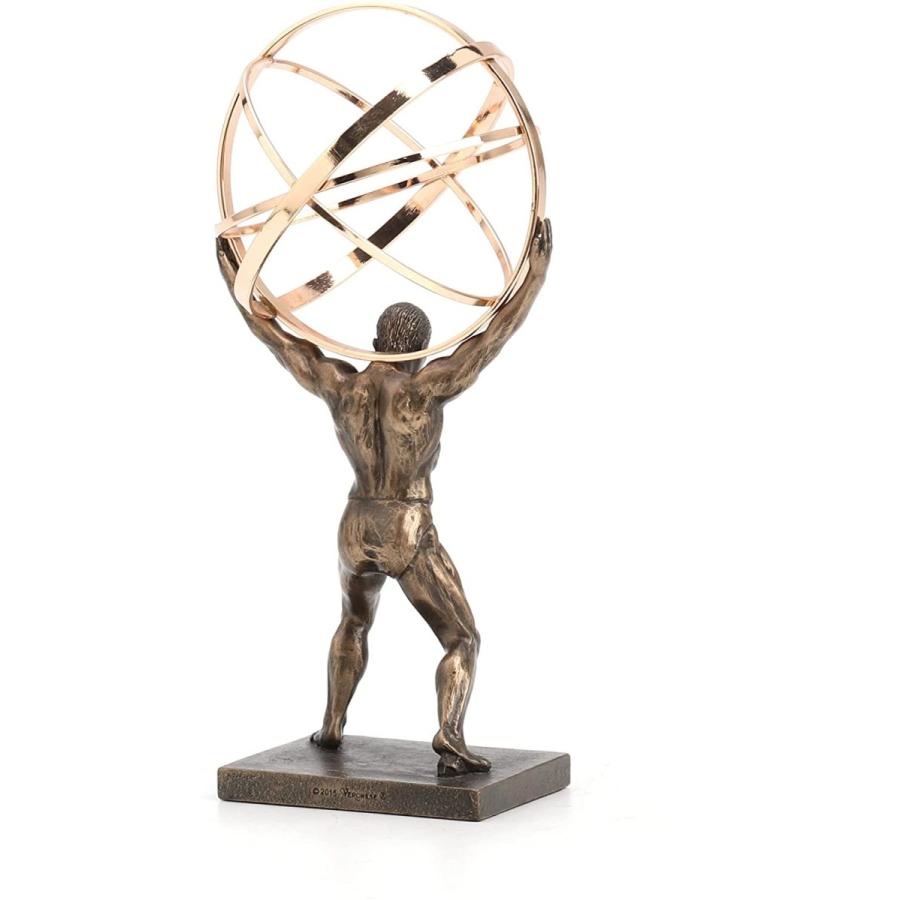 古代ギリシャ神 天球を運ぶ、アトラス ブロンズ風仕上げ彫像 彫刻置物