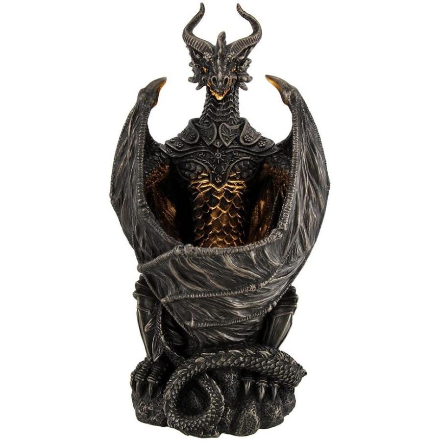 守護龍 アーマード・ドラゴン・ナイトライト付き彫像 ブロンズ風 守護龍 アーマード・ドラゴン・ナイトライト付き彫像 ブロンズ風