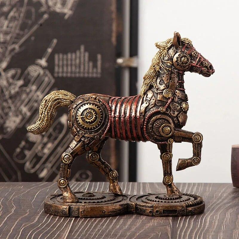 スチームパンク金属風 メカニカル奔馬彫像 機械式ホース スチームパンク金属風 メカニカル奔馬彫像 機械式ホース
