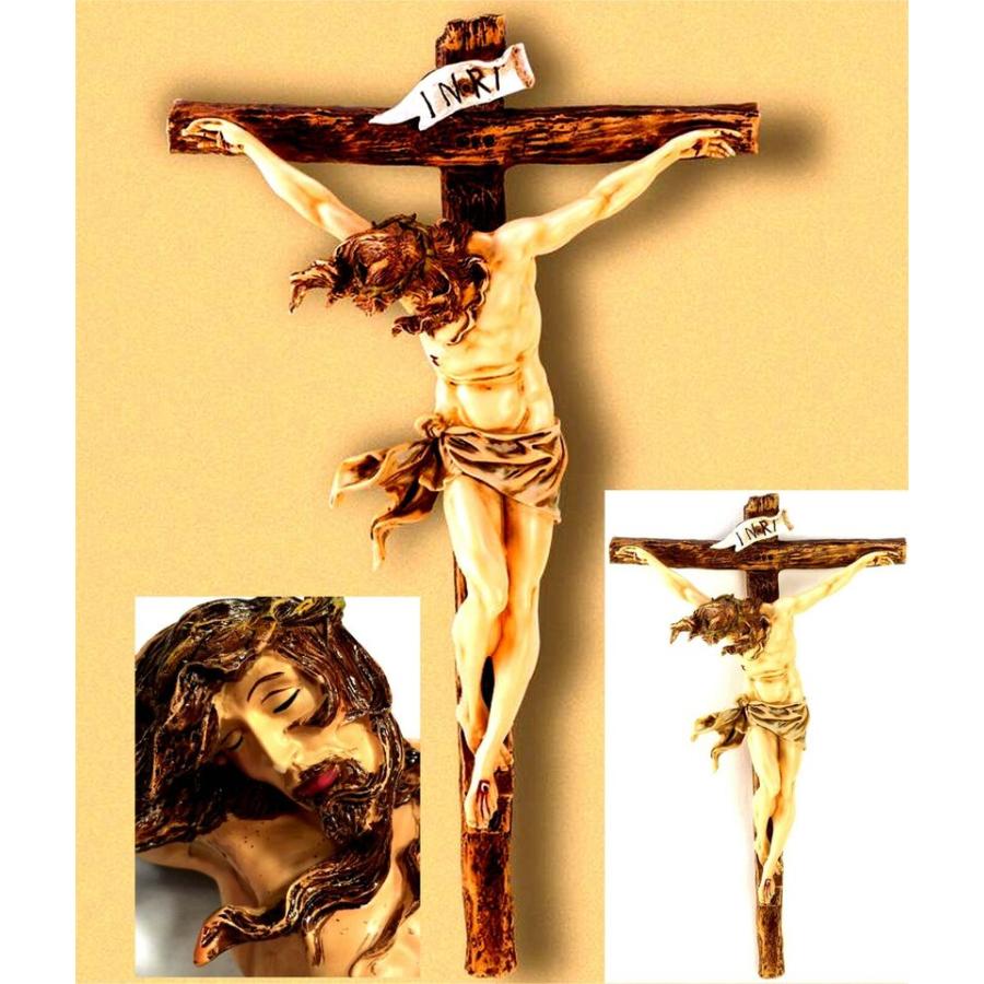クラシック ルネサンス風 十字架彫像 サイズ50.8cm彫刻 宗教ギフト カトリック祭壇装飾 リビング 書斎 贈り物 輸入品_5