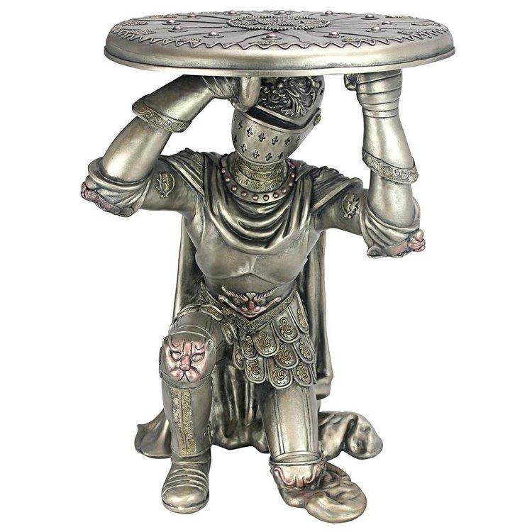戦いに値する騎士の彫刻台座 ガラス・トップ テーブル彫像彫刻ゲーム
