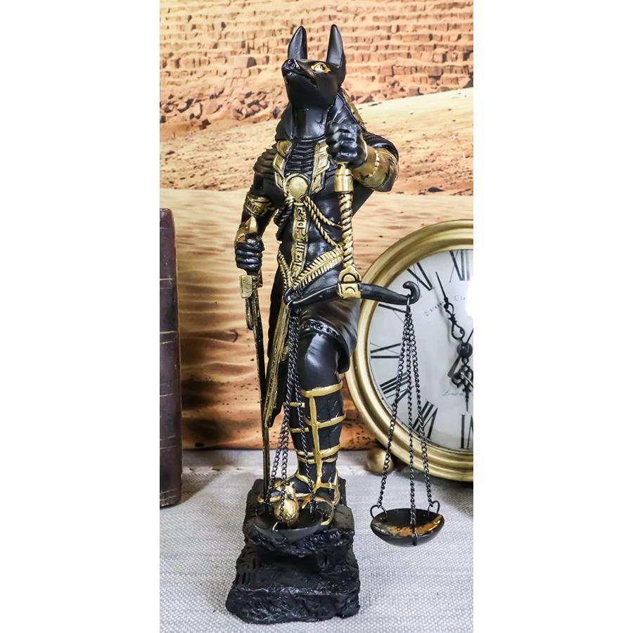 古代エジプト 正義の天秤を持つアヌビス神 彫像（ブラック＆ゴールド