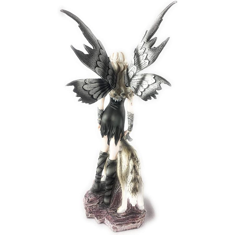 妖精戦士とスノー・ウルフのファンタジーコレクション彫像 妖精戦士とスノー・ウルフのファンタジーコレクション彫像