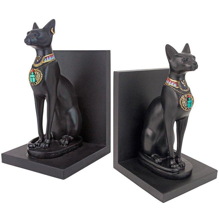 古代エジプトのバステト猫の女神彫刻 ブックエンド・セット彫像 古代エジプトのバステト猫の女神彫刻 ブックエンド・セット彫像