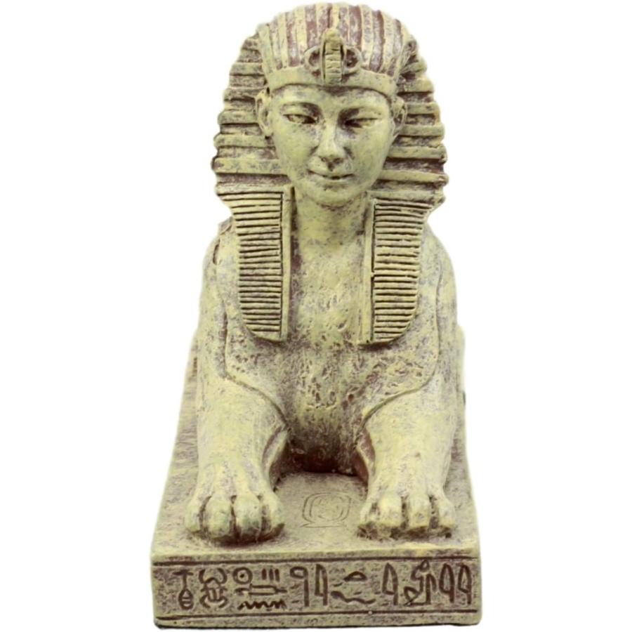 古代エジプトの守護者 スフィンクスの置物 ライオン装飾 砂粘土風