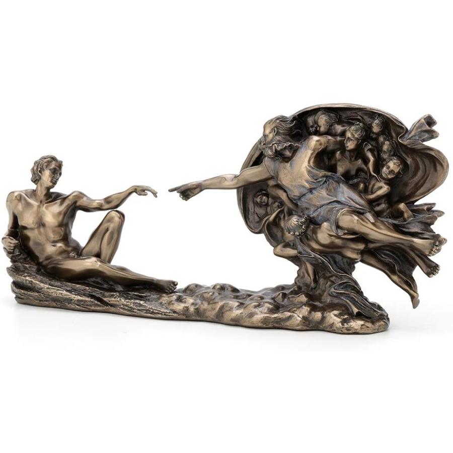 ミケランジェロによる創世記「アダムの創造」ブロンズ風彫像 偉大な