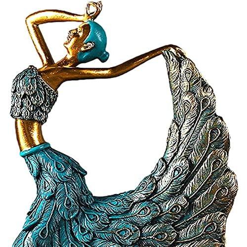 ヨーロッパ式の現代的なシンプルな工芸品クジャク踊り子の家を飾る ピーコックダンサー彫像 孔雀衣装の踊り子 美容彫刻 ホームオフィス