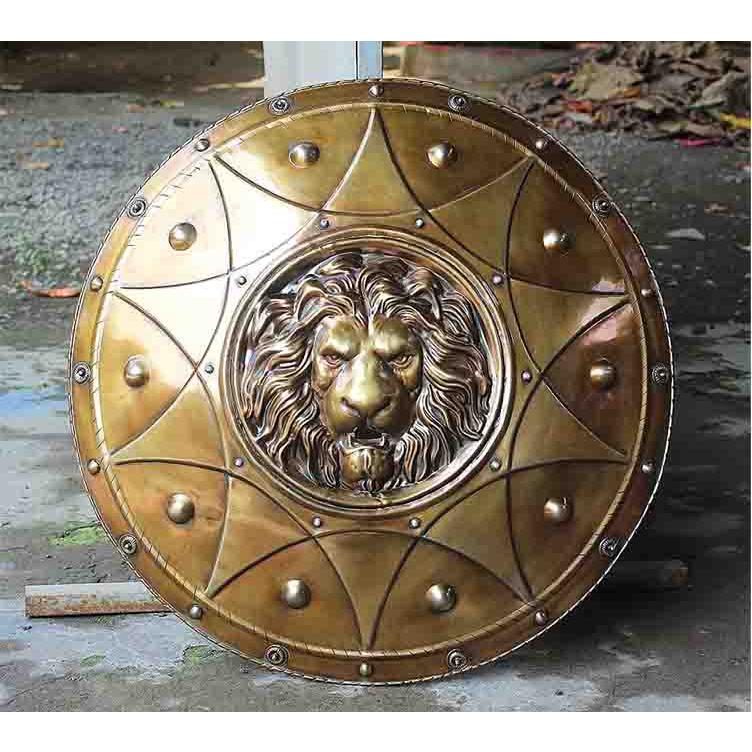 トロイ戦争 ライオンの飾りを付けた古代ギリシャのシールド楯 手作り
